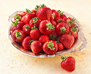  reds beautiful and juicy harvested strawberries