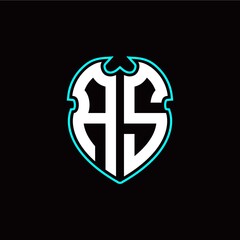 A S Initial logo design with a shield shape