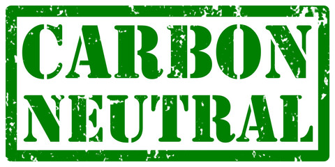 The grunge badge with carbon neutral text showing a product is environmental friendly and caused low CO2 emissions
