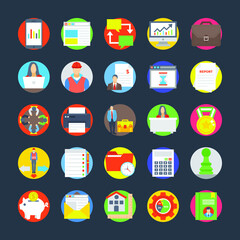 Business Strategy and Project Management Flat Icons