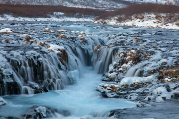 Bruarfoss, Iceland. A beautiful waterfall in the south of Iceland. One of the Golden circle milestone