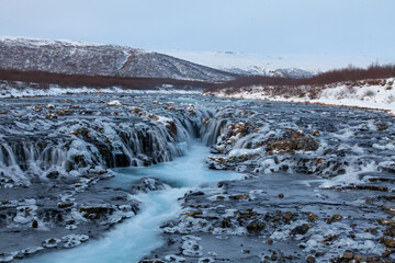Bruarfoss, Iceland. A beautiful waterfall in the south of Iceland. One of the Golden circle milestone