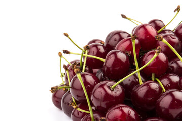 Сherry berries isolated on white background. With clipping path.