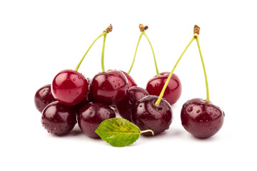 Сherry berries isolated on white background. With clipping path.