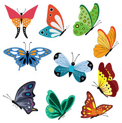Fototapeta premium Beautiful Butterflies design vector set
