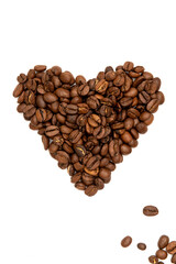 heart from coffee beans