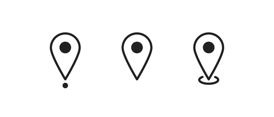 Map pointer simple set icon. Gps marker concept in vector flat