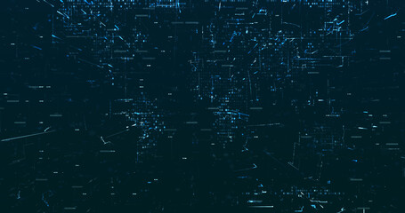 Abstract digital network data background, 3D rendering illustration