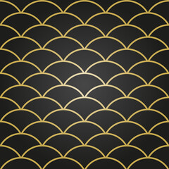 Seamless vector ornament. Modern background. Geometric modern golden wavy pattern