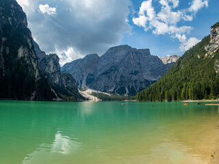 Pragser Wildsee in the Dolomites, South Tyrol