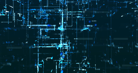 Abstract digital network data background, 3D rendering illustration