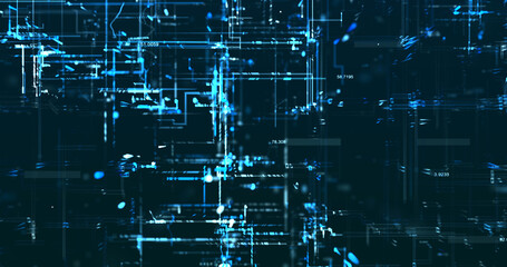 Abstract digital network data background, 3D rendering illustration