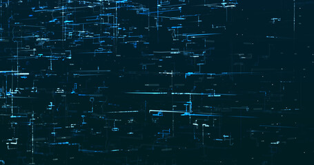 Abstract digital network data background, 3D rendering illustration