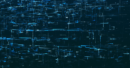 Abstract digital network data background, 3D rendering illustration