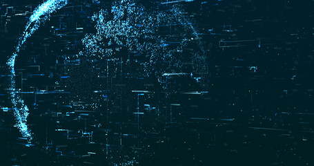 Abstract digital network data background, 3D rendering illustration