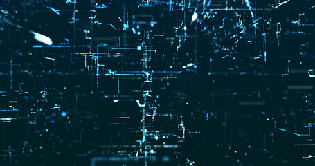 Abstract digital network data background, 3D rendering illustration