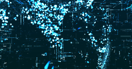 Obraz premium Abstract digital network data background, 3D rendering illustration