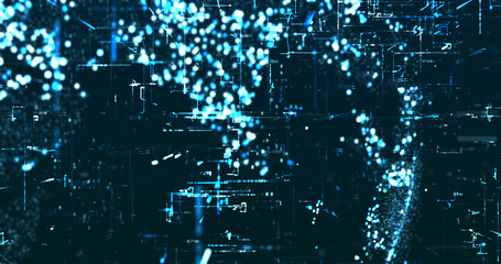 Abstract digital network data background, 3D rendering illustration