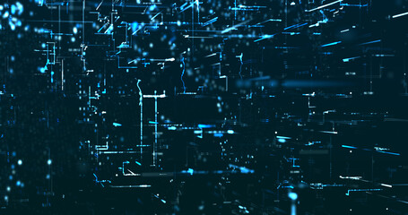 Abstract digital network data background, 3D rendering illustration