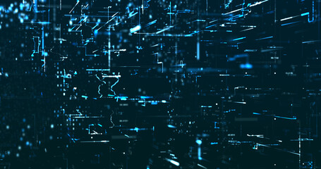 Abstract digital network data background, 3D rendering illustration