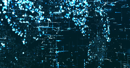 Abstract digital network data background, 3D rendering illustration