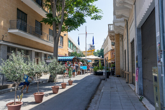 Lefkosia (Nicosia), Cyprus, Greece- AUGUST , 6 2019: the police station at green line in the old town of Nicosia, the last divided capital in the world