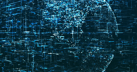 Abstract digital network data background, 3D rendering illustration