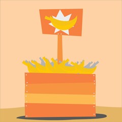bananas atop wooden crate