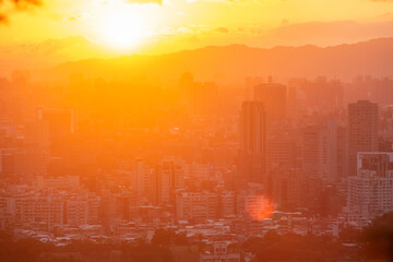 Sunset of Taipei city, Taiwan.