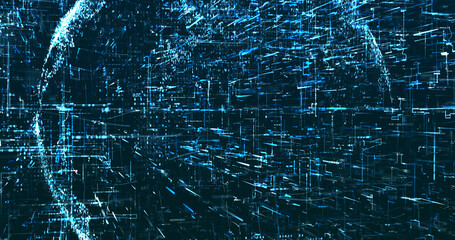 Abstract digital network data background, 3D rendering illustration