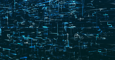Abstract digital network data background, 3D rendering illustration