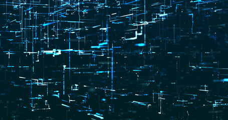 Abstract digital network data background, 3D rendering illustration
