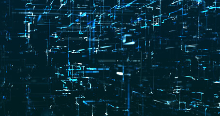 Abstract digital network data background, 3D rendering illustration