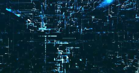 Abstract digital network data background, 3D rendering illustration
