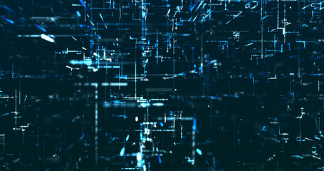 Abstract digital network data background, 3D rendering illustration