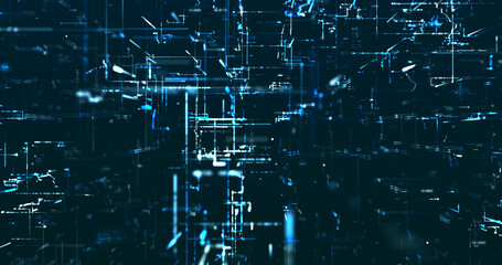 Fototapeta premium Abstract digital network data background, 3D rendering illustration