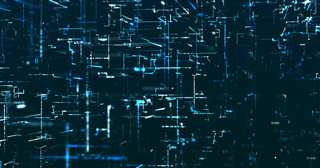 Abstract digital network data background, 3D rendering illustration