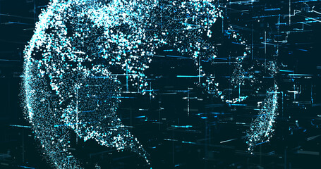 Obraz premium Abstract digital network data background, 3D rendering illustration