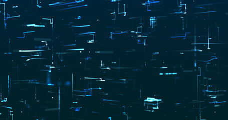 Abstract digital network data background, 3D rendering illustration