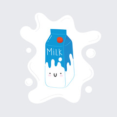 Milk carton packages. The most trending colors. Modern style vector illustration.