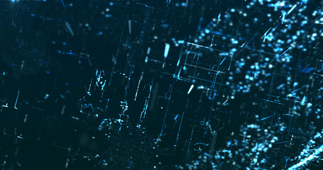 Abstract digital network data background, 3D rendering illustration