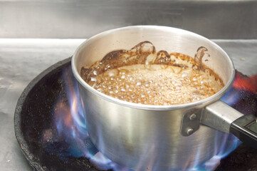 boil the mixture until boiling , let it boiled down with low heat for a little while ( about 10...