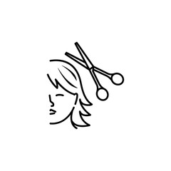 hair cut line icon. Signs and symbols can be used for web, logo, mobile app, UI, UX