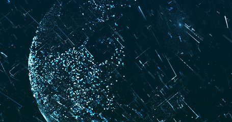 Abstract digital network data background, 3D rendering illustration