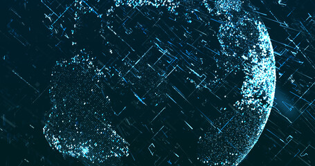 Abstract digital network data background, 3D rendering illustration