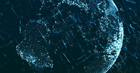 Abstract digital network data background, 3D rendering illustration