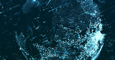 Abstract digital network data background, 3D rendering illustration