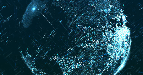 Abstract digital network data background, 3D rendering illustration