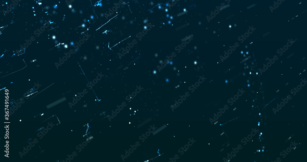 Wall mural abstract digital network data background, 3d rendering illustration