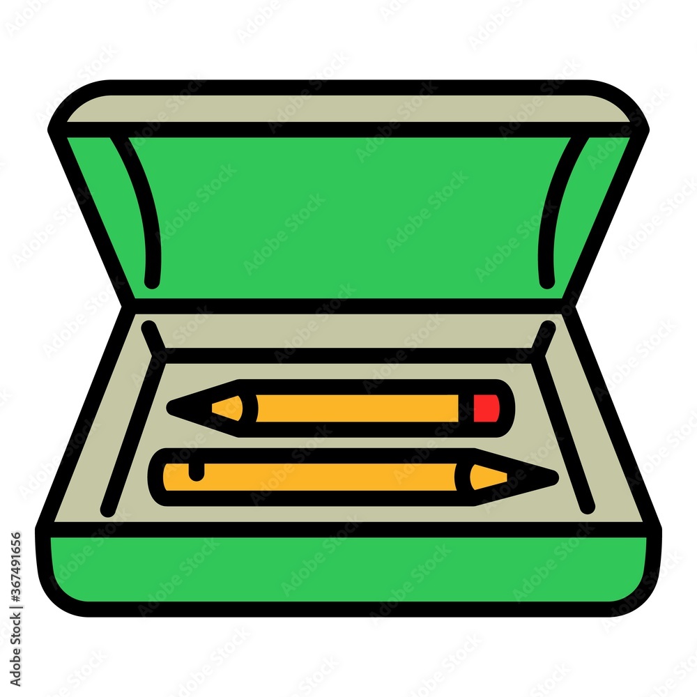 Poster pencil box icon. outline pencil box vector icon for web design isolated on white background